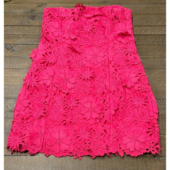 VICI Madelyn Embroidered Floral Strapless MINI Dress -Worn Once- Women's Size L - Picture 3 of 11